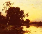 里昂 莱歇 : Le lac Au Crepuscule